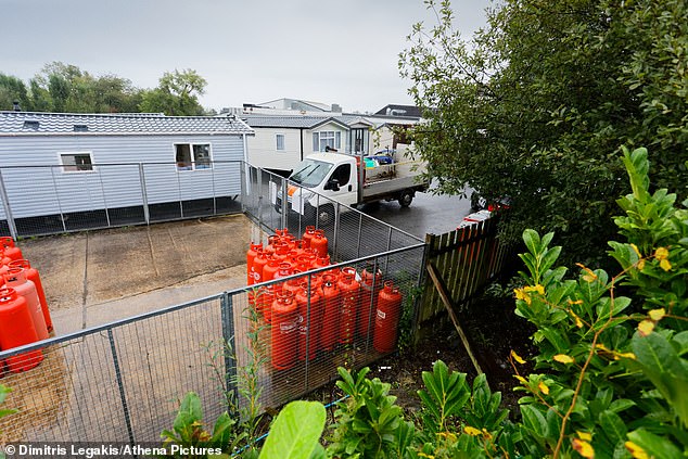 Pictured: The area where the 5g mast will be erected in Quay West Holiday Homes as seen from Harry Dent's rear garden